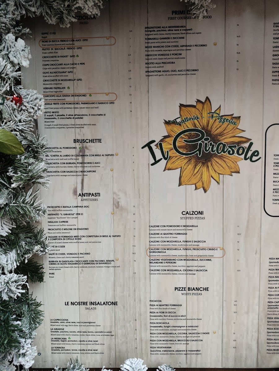 Menu Trattoria Pizzeria Il Girasole-5